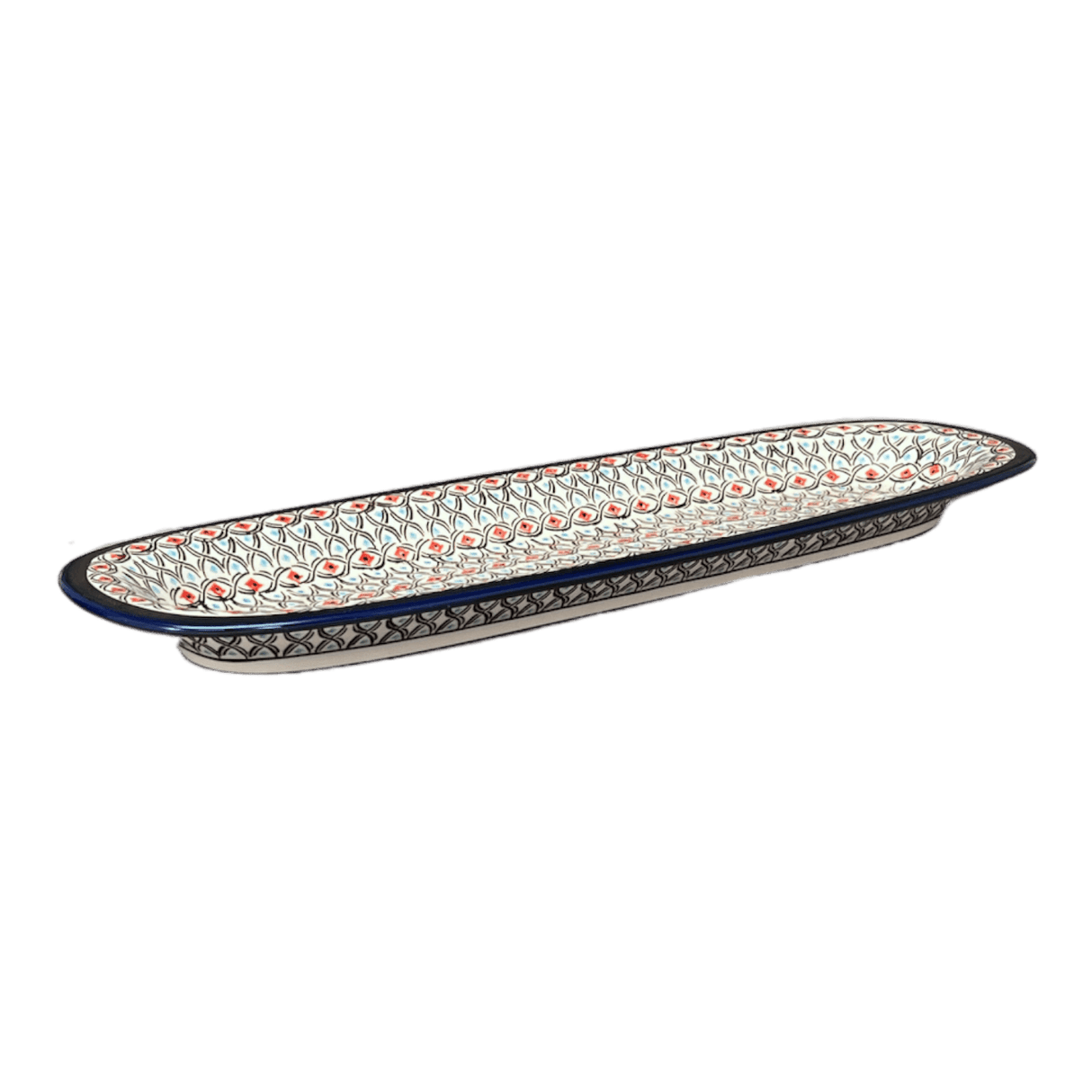 Platter, Oval, 17.5" x 6" in "Beaded Turquoise" by Zaklady | Y1430A-DU203