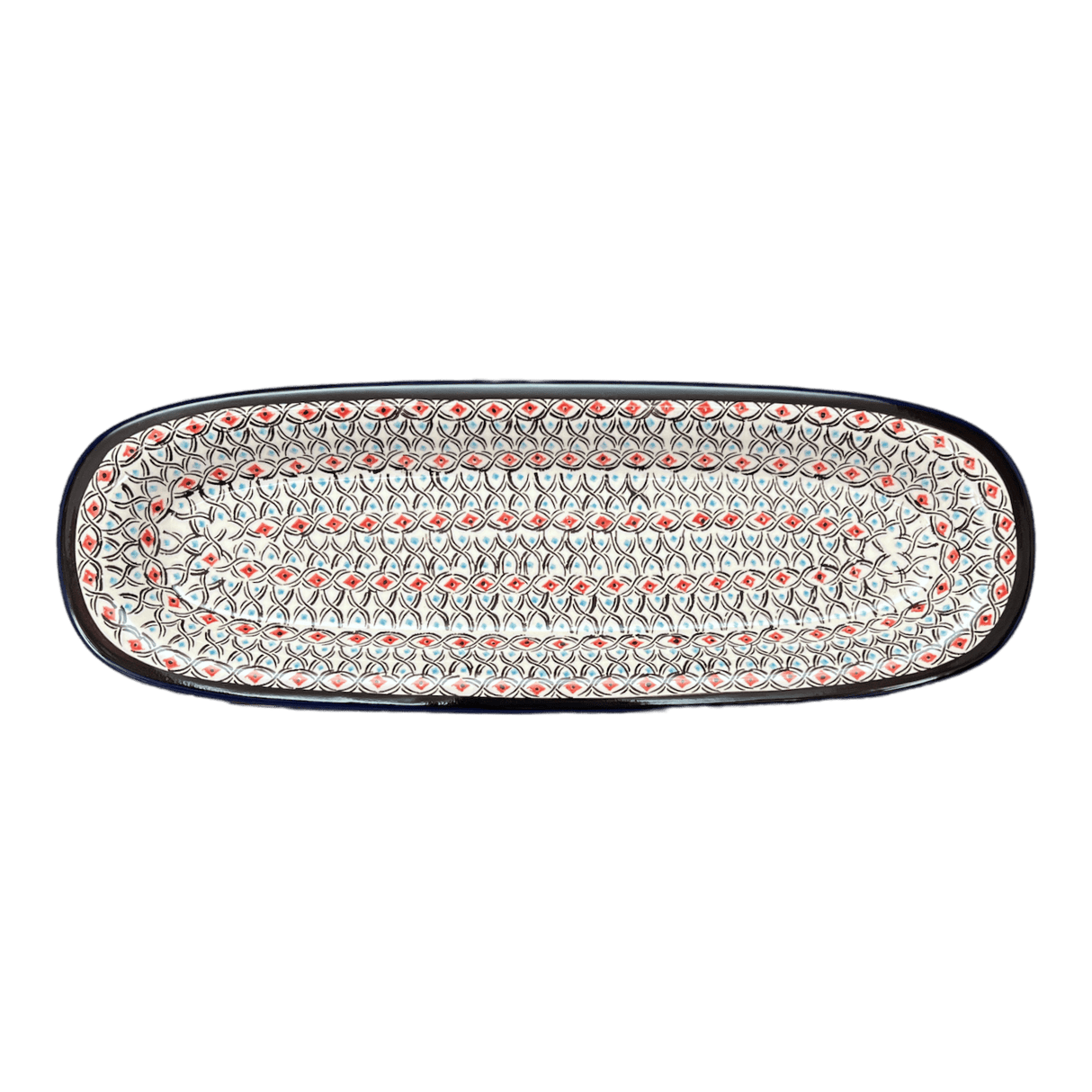 Platter, Oval, 17.5" x 6" in "Beaded Turquoise" by Zaklady | Y1430A-DU203