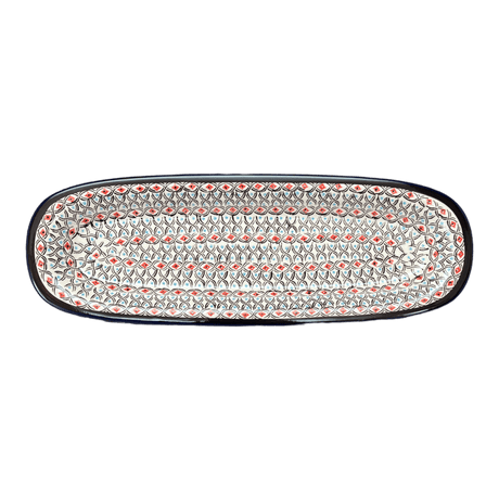 Platter, Oval, 17.5" x 6" in "Beaded Turquoise" by Zaklady | Y1430A-DU203