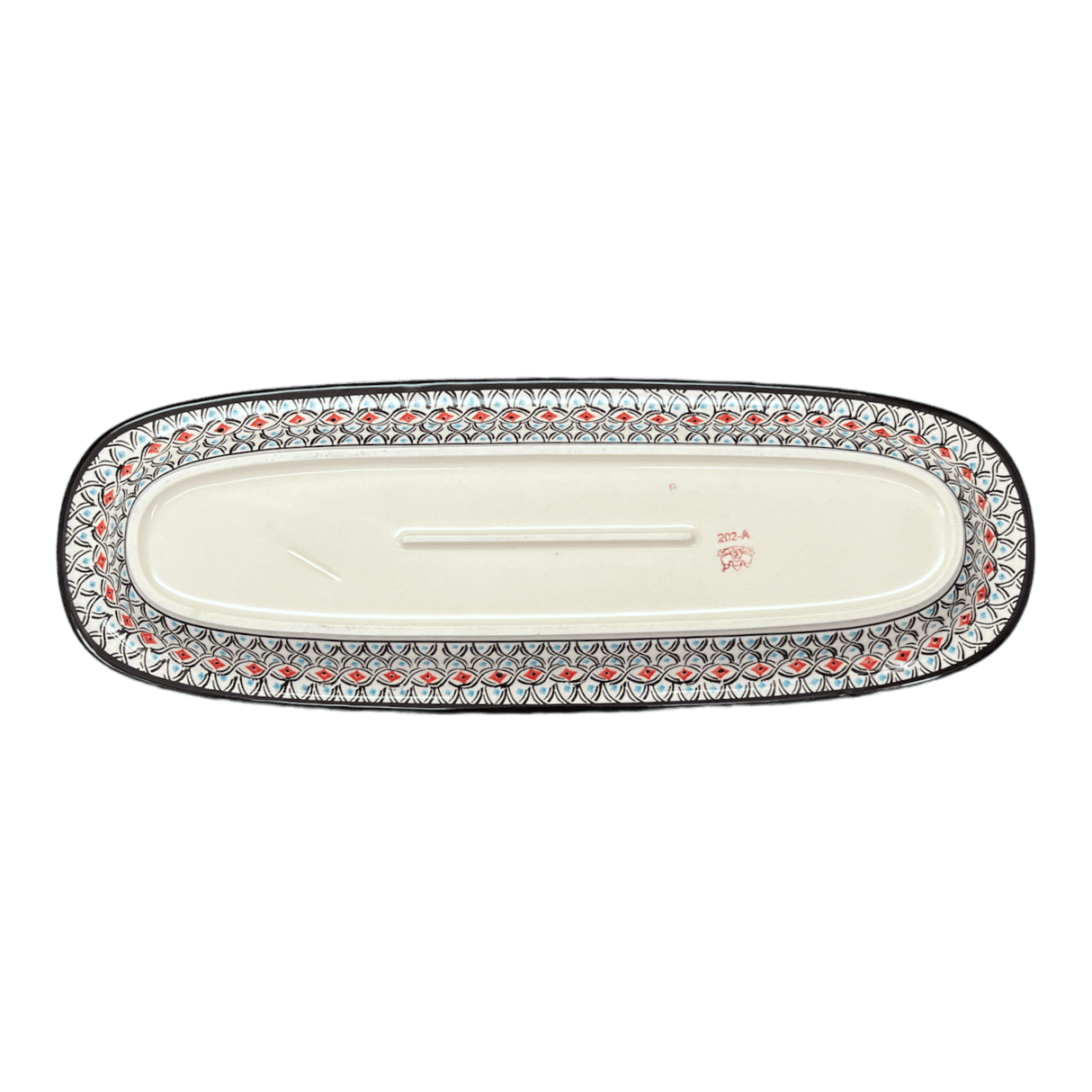 Platter, Oval, 17.5" x 6" in "Beaded Turquoise" by Zaklady | Y1430A-DU203