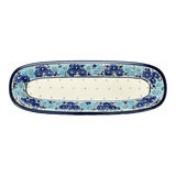 Platter, Oval, 17.5" x 6" in "Garden Party Blues" by Zaklady | Y1430A-DU50