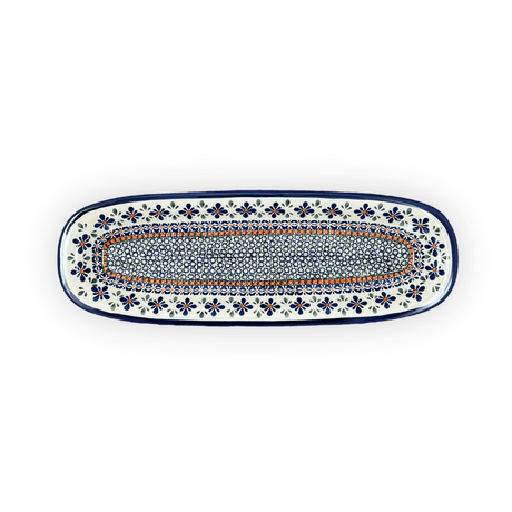 Platter, Oval, 17.5" x 6" in "Emerald Mosaic" by Zaklady | Y1430A-DU60