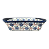 Polish Pottery Zaklady 8" x 12" Small Lasagna Baker With Handles (Swirling Flowers) | Y1444A-A1197A at PolishPotteryOutlet.com