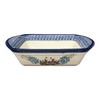 Polish Pottery Zaklady 8" x 12" Small Lasagna Baker With Handles (Floral Crescent) | Y1444A-ART237 at PolishPotteryOutlet.com