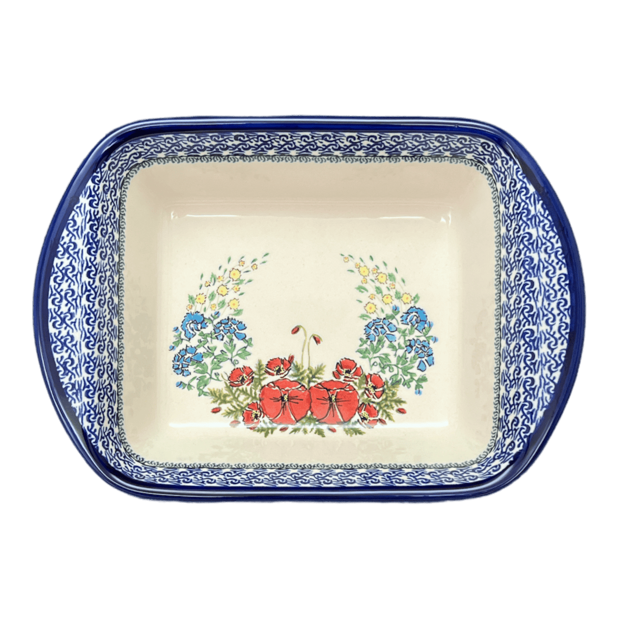 Baker, Lasagna, Handles, 8" x 12" Small in "Floral Crescent" by Zaklady | Y1444A-ART237