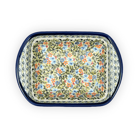 Baker, Lasagna, Handles, 8" x 12" Small in "Floral Swallows" by Zaklady | Y1444A-DU182