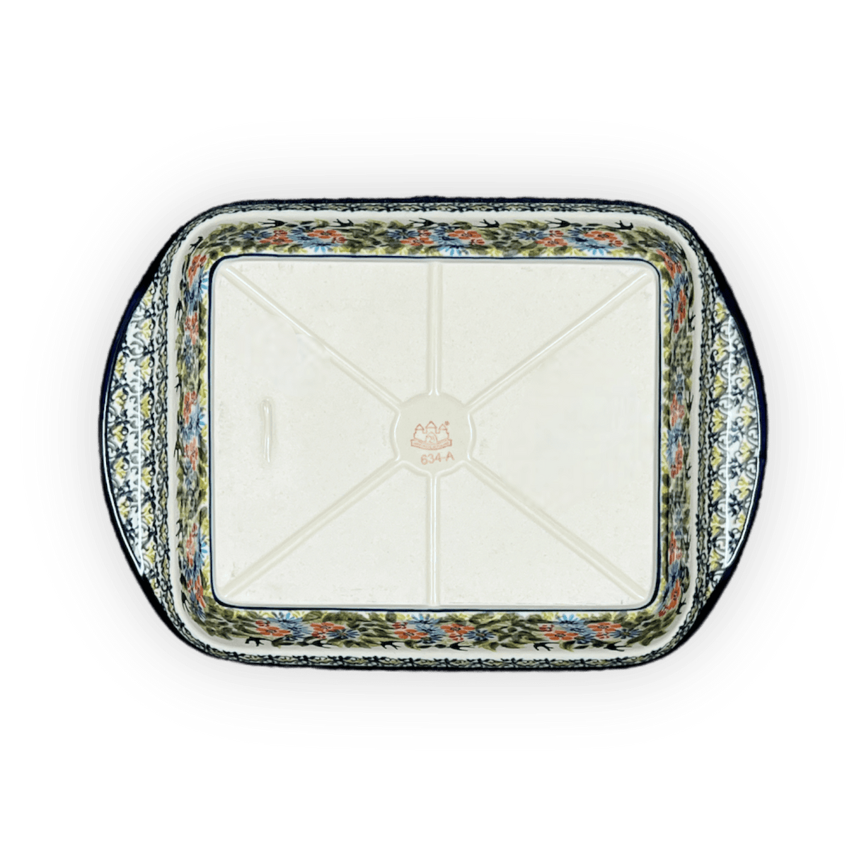 Baker, Lasagna, Handles, 8" x 12" Small in "Floral Swallows" by Zaklady | Y1444A-DU182