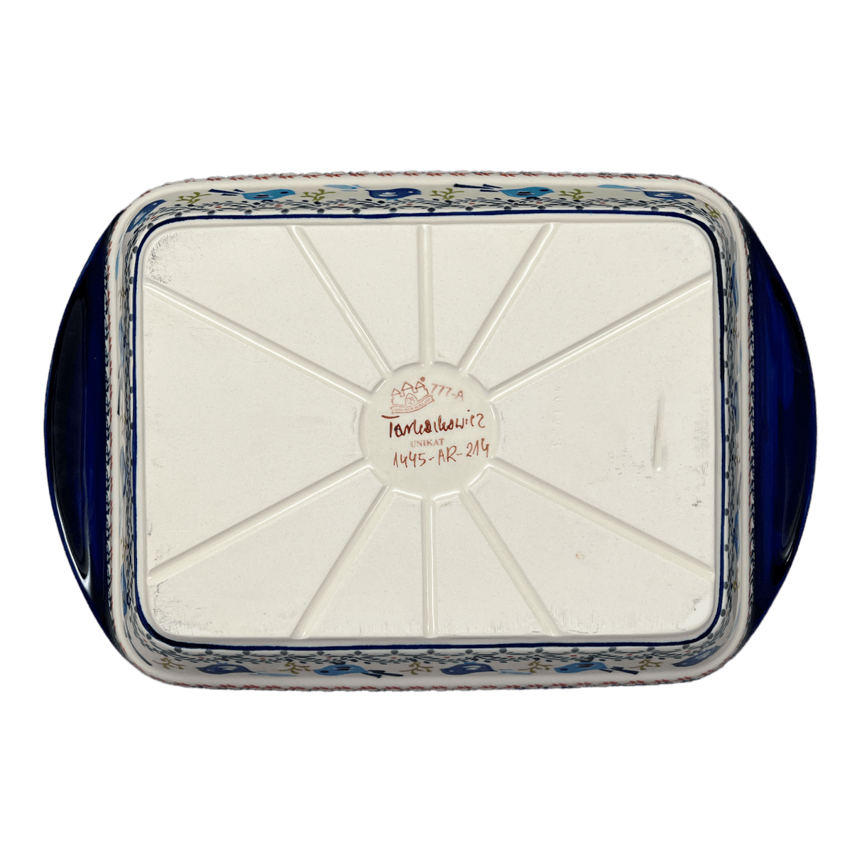 Pan, Lasagna, Handles, 9.25" x 14" in "Circling Bluebirds" by Zaklady | Y1445A-ART214