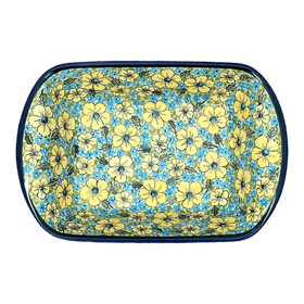 Polish Pottery 9.25" x 14" Lasagna Pan W/Handles (Sunny Meadow) | Y1445A-ART332 Additional Image at PolishPotteryOutlet.com