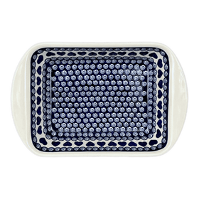 Polish Pottery 9.25" x 14" Lasagna Pan W/Handles (Swirling Hearts) | Y1445A-D467 Additional Image at PolishPotteryOutlet.com