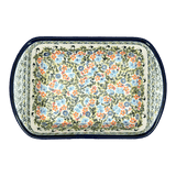 Pan, Lasagna, Handles, 9.25" x 14" in "Floral Swallows" by Zaklady | Y1445A-DU182