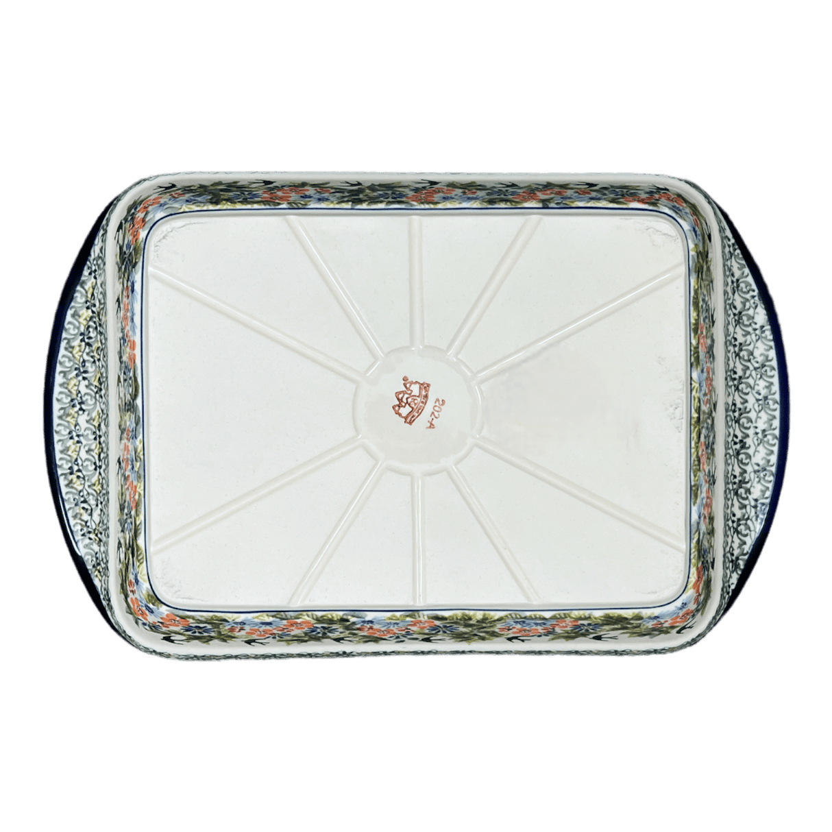 Pan, Lasagna, Handles, 9.25" x 14" in "Floral Swallows" by Zaklady | Y1445A-DU182