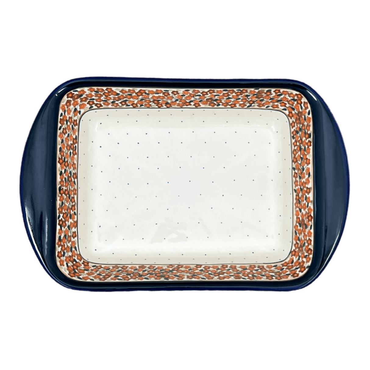 Pan, Lasagna, Handles, 9.25" x 14" in "Orange Wreath" by Zaklady | Y1445A-DU52