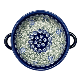Polish Pottery Small Round Casserole W/Handles (Spring Swirl) | Y1454A-A1073A Additional Image at PolishPotteryOutlet.com