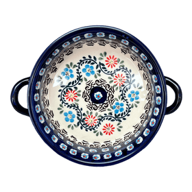 Polish Pottery Zaklady 7.5" Round Stew Dish (Climbing Aster) | Y1454A-A1145A Additional Image at PolishPotteryOutlet.com
