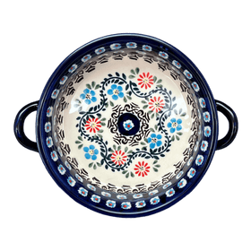 Polish Pottery Dish, Stew, Round, 7.5" in "Climbing Aster" by Zaklady | Y1454A-A1145A Additional Image at PolishPotteryOutlet.com