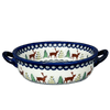 Polish Pottery Zaklady 7.5" Round Stew Dish (Evergreen Moose) | Y1454A-A992A at PolishPotteryOutlet.com
