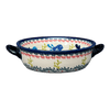 Polish Pottery Zaklady 7.5" Round Stew Dish (Circling Bluebirds) | Y1454A-ART214 at PolishPotteryOutlet.com