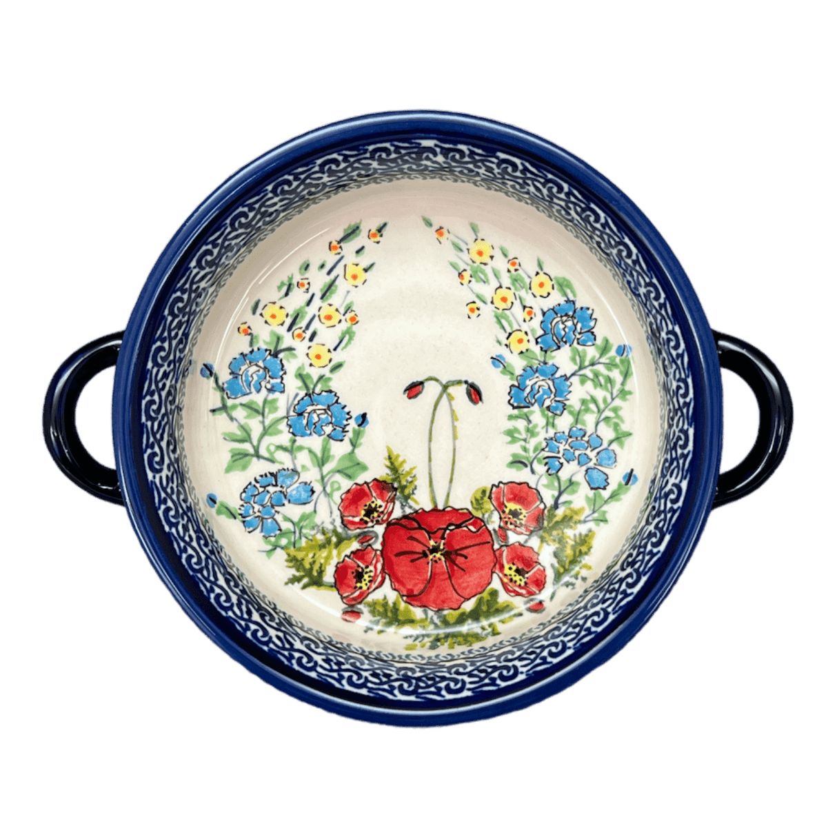 Dish, Stew, Round, 7.5" in "Floral Crescent" by Zaklady | Y1454A-ART237