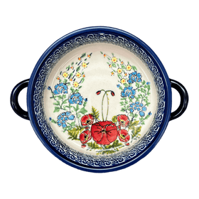 Polish Pottery Dish, Stew, Round, 7.5" in "Floral Crescent" by Zaklady | Y1454A-ART237 Additional Image at PolishPotteryOutlet.com