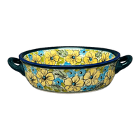 A picture of a Polish Pottery Zaklady 7.5" Round Stew Dish (Sunny Meadow) | Y1454A-ART332 as shown at PolishPotteryOutlet.com/products/7-5-round-stew-dish-sunny-meadow-y1454a-art332
