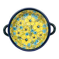 A picture of a Polish Pottery Zaklady 7.5" Round Stew Dish (Sunny Meadow) | Y1454A-ART332 as shown at PolishPotteryOutlet.com/products/7-5-round-stew-dish-sunny-meadow-y1454a-art332