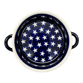 Polish Pottery 7.5" Round Stew Dish (Stars & Stripes) | Y1454A-D81 Additional Image at PolishPotteryOutlet.com