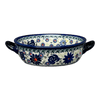 Polish Pottery Zaklady Small Round Casserole W/Handles (Floral Explosion) | Y1454A-DU126 at PolishPotteryOutlet.com