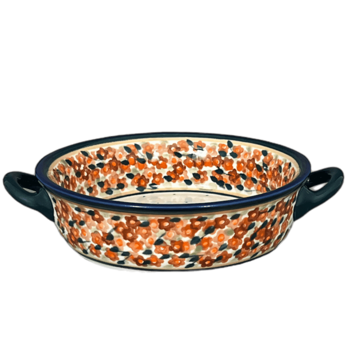 Dish, Stew, Round, 7.5" in "Orange Wreath" by Zaklady | Y1454A-DU52