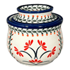 Polish Pottery Butter Crock (Scarlet Stitch) | Y1512-A1158A at PolishPotteryOutlet.com