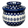 Polish Pottery Butter Crock (Petite Floral Peacock) | Y1512-A166A at PolishPotteryOutlet.com