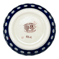 A picture of a Polish Pottery Butter Crock (Petite Floral Peacock) | Y1512-A166A as shown at PolishPotteryOutlet.com/products/butter-crock-floral-peacock-y1512-a166a