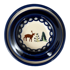 Polish Pottery Butter Crock (Evergreen Moose) | Y1512-A992A Additional Image at PolishPotteryOutlet.com