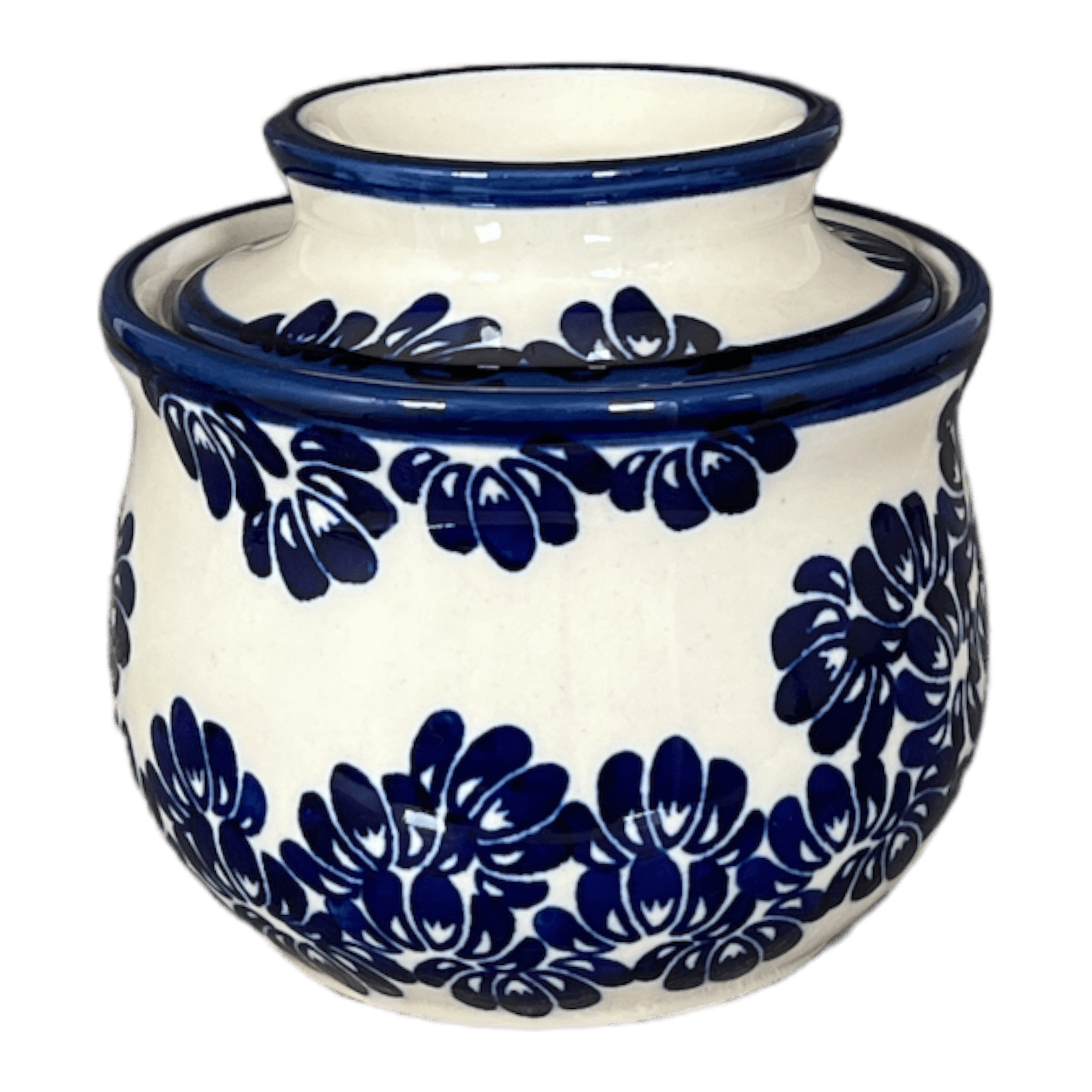 Butter Crock (Blue Floral Vines)