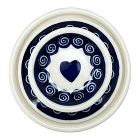 Polish Pottery Butter Crock (Swirling Hearts) | Y1512-D467 Additional Image at PolishPotteryOutlet.com