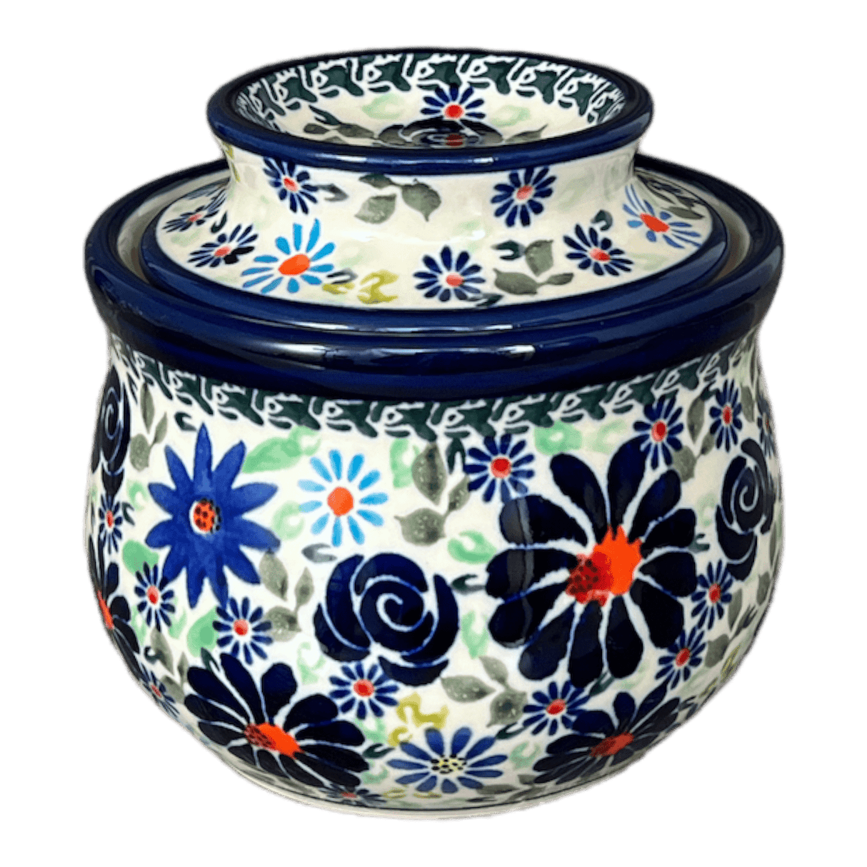 Butter Crock, 4.5" x 3.5" in "Floral Explosion" by Zaklady | Y1512-DU126