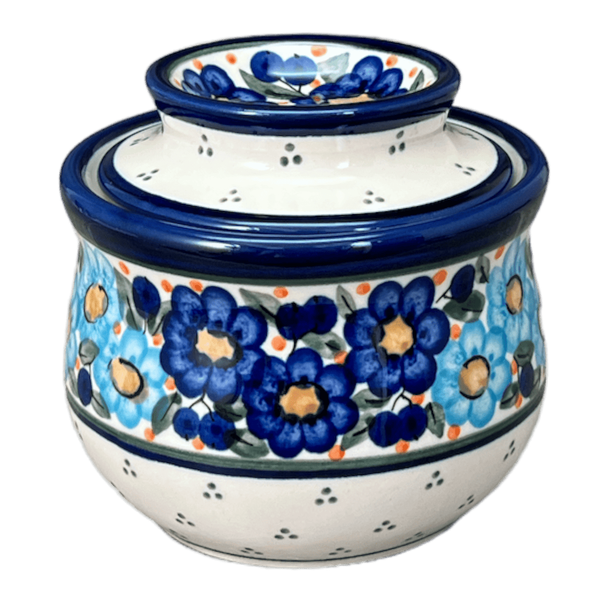 Butter Crock, 4.5" x 3.5" in "Garden Party Blues" by Zaklady | Y1512-DU50