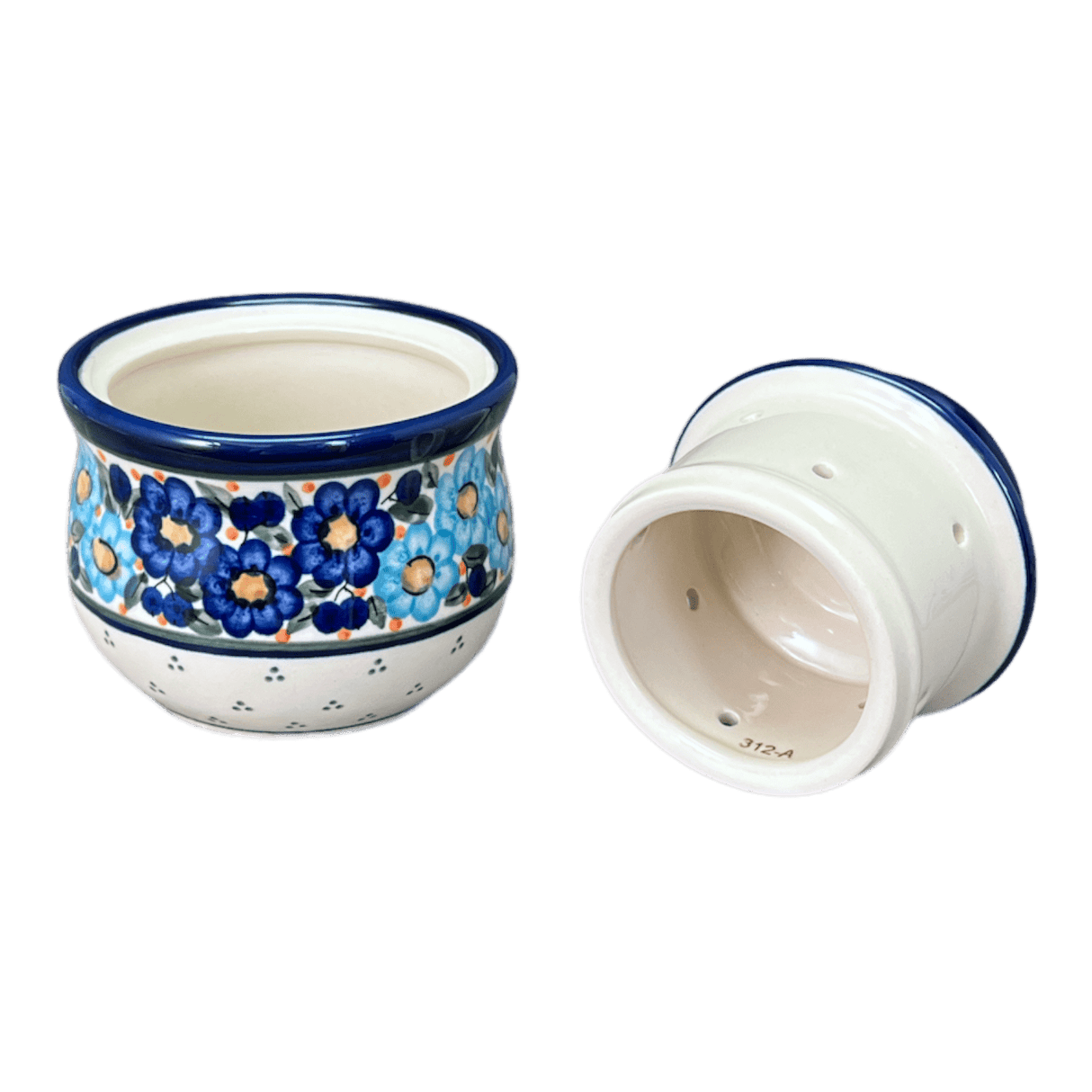 Butter Crock, 4.5" x 3.5" in "Garden Party Blues" by Zaklady | Y1512-DU50