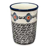 A picture of a Polish Pottery Zaklady 10 oz. Tumbler (Mesa Verde Midnight) | Y1519-A1159A as shown at PolishPotteryOutlet.com/products/10-oz-tumbler-mesa-verde-midnight-y1519-a1159a