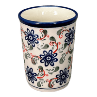 A picture of a Polish Pottery 10 oz. Tumbler (Swirling Flowers) | Y1519-A1197A as shown at PolishPotteryOutlet.com/products/tumbler-swirling-flowers-y1519-a1197a