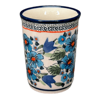 A picture of a Polish Pottery 10 oz. Tumbler (Julie's Garden) | Y1519-ART165 as shown at PolishPotteryOutlet.com/products/tumbler-julies-garden-y1519-art165