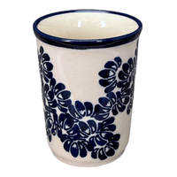 A picture of a Polish Pottery 10 oz. Tumbler (Blue Floral Vines) | Y1519-D1210A as shown at PolishPotteryOutlet.com/products/tumbler-blue-floral-vines-y1519-d1210a