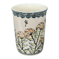 A picture of a Polish Pottery Zaklady 10 oz. Tumbler (Dandelions) | Y1519-DU201 as shown at PolishPotteryOutlet.com/products/10-oz-tumbler-dandelions-y1519-du201