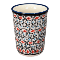 A picture of a Polish Pottery 10 oz. Tumbler (Beaded Turquoise) | Y1519-DU203 as shown at PolishPotteryOutlet.com/products/tumbler-beaded-turquoise-y1519-du203