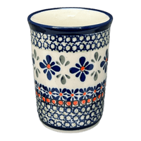 A picture of a Polish Pottery Zaklady 10 oz. Tumbler (Emerald Mosaic) | Y1519-DU60 as shown at PolishPotteryOutlet.com/products/4-25-tumbler-emerald-mosaic-y1519-du60