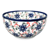 Polish Pottery Zaklady Deep 6.25" Bowl (Swirling Flowers) | Y1755A-A1197A at PolishPotteryOutlet.com