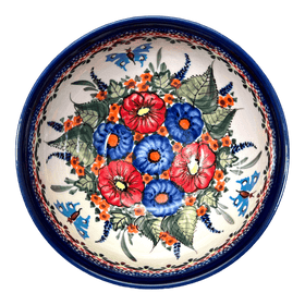 Polish Pottery Bowl, Round, Deep, 6.25" in "Butterfly Bouquet" by Zaklady | Y1755A-ART149 Additional Image at PolishPotteryOutlet.com