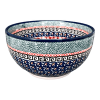 A picture of a Polish Pottery Zaklady Deep 6.25" Bowl (Exotic Reds) | Y1755A-ART150 as shown at PolishPotteryOutlet.com/products/zaklady-6-25-bowl-exotic-reds-y1755a-art150