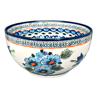 A picture of a Polish Pottery Bowl, Round, Deep, 6.25" in "Julie's Garden" by Zaklady | Y1755A-ART165 as shown at PolishPotteryOutlet.com/products/zaklady-6-25-bowl-julies-garden-y1755a-art165