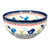 Polish Pottery Deep 6.25" Bowl (Circling Bluebirds) | Y1755A-ART214 at PolishPotteryOutlet.com